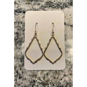 Earrings Gold Toned Look Drop Earrings Open Frame Lightweight Casual Versatile